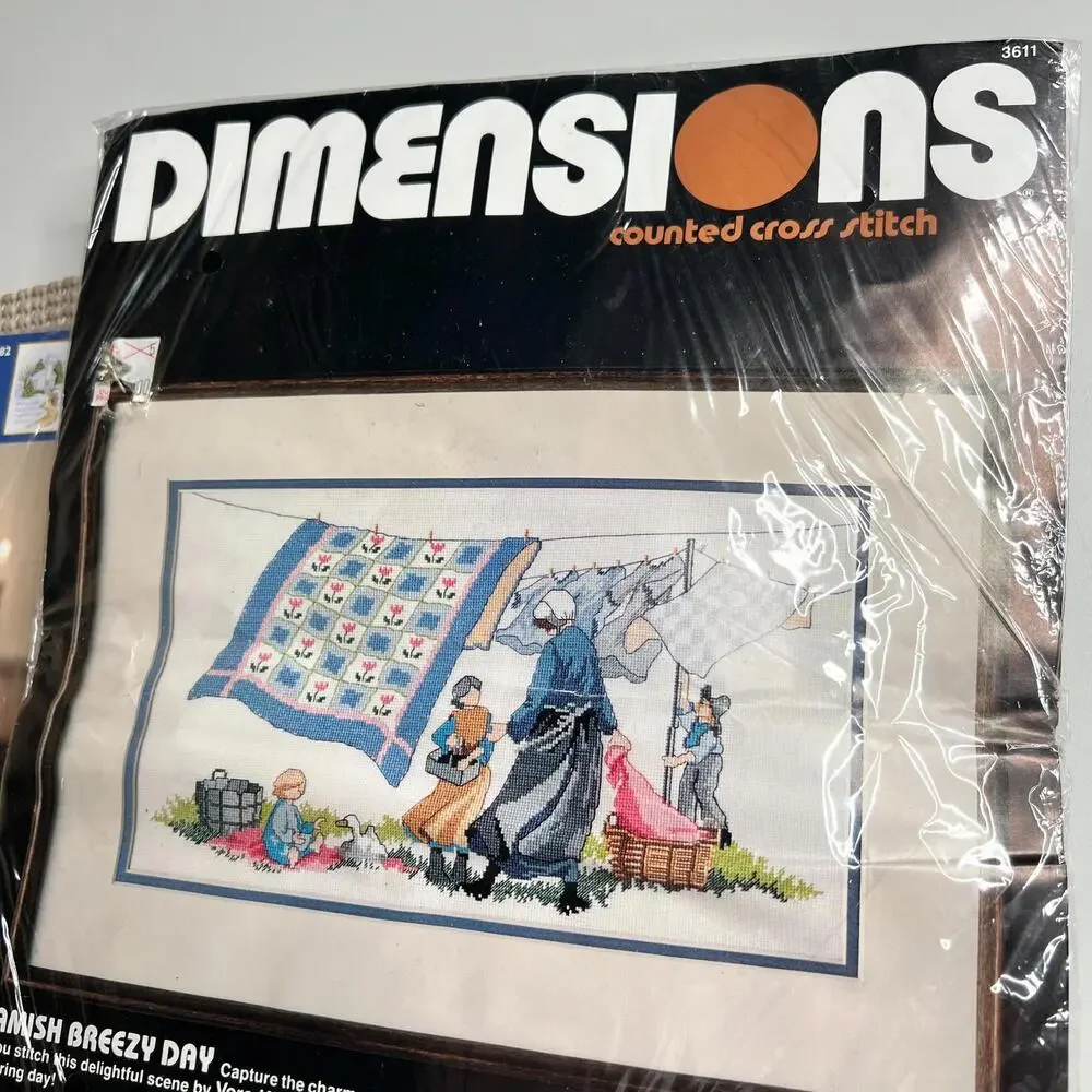 80s Counted Cross Stitch Kits Lot Bucilla Great Light Dimensions Amish Breezy‎